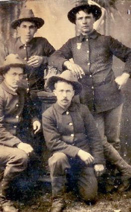 Vosika (upper right) with his comrades in arms.