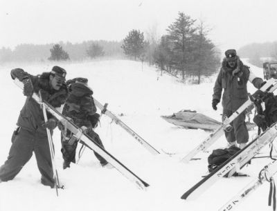 In the mid-1970s, Camp Ripley became a training site for winter operations. Its Winter Operations School soon became one of the top cold-weather training programs in the nation. Photo taken about 1980.