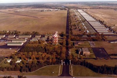 Aerial view of the cantonment area, about 1980.