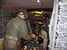 An American officer surprises German machine gunners in 